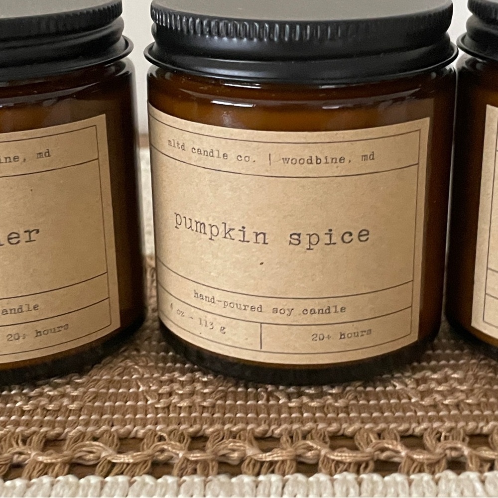 Mltd Candle Company.Mini Candle Set Autumn Apple Cider Pumpkin Spice Hocus Pocus - Picture 6 of 9